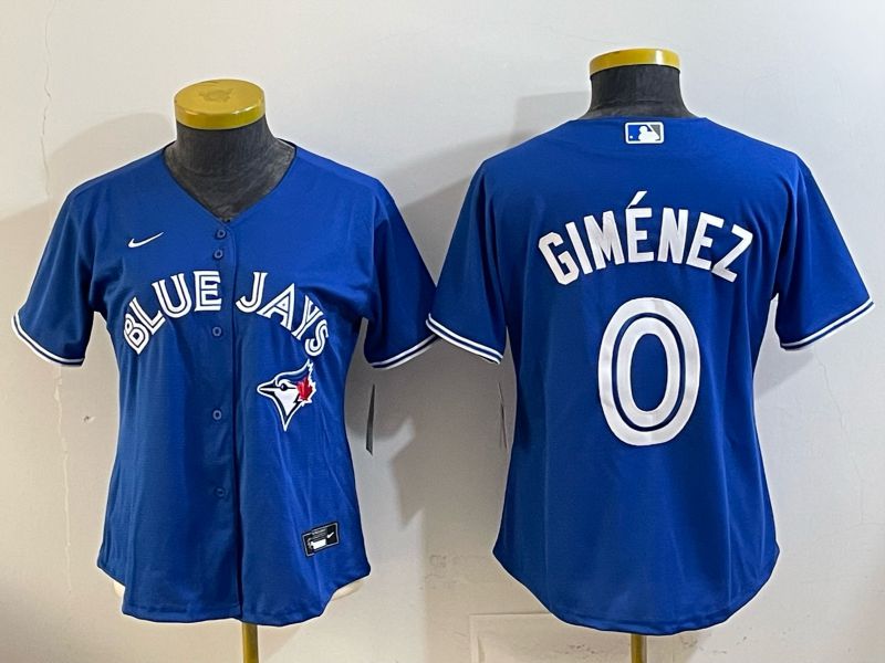 Women 2026 Toronto Blue Jays #0 Gimenez Blue Game Nike MLB Jersey style 001